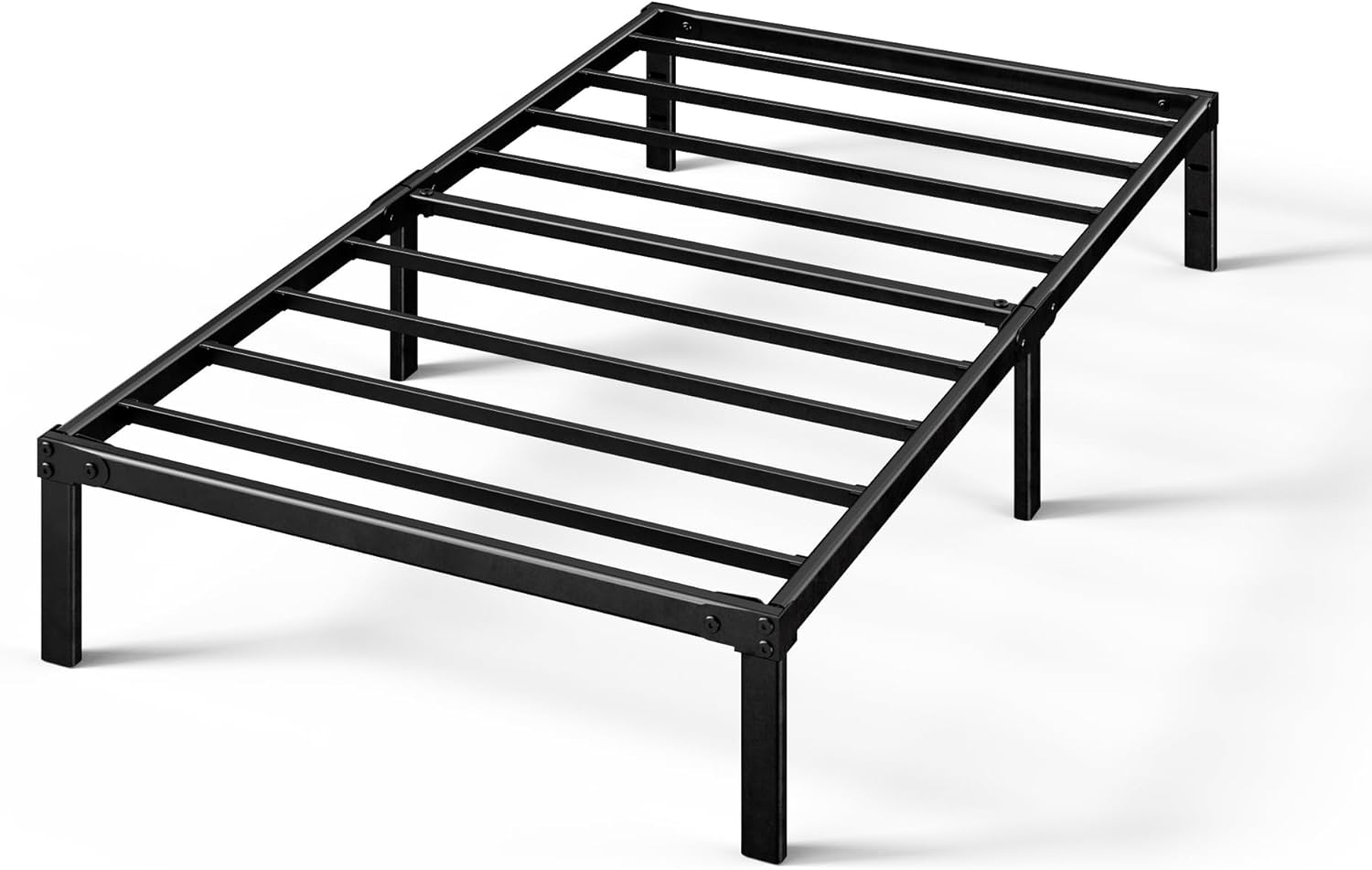 Yelena Marco de cama de plataforma de metal de 14 pulgadas, soporte de listones de acero, no se necesita somier, embalaje ecológico WonderBox(TM), fácil montaje, negro, gemelo